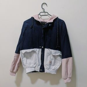 Zaful Hooded Color Block Corduroy Jacket